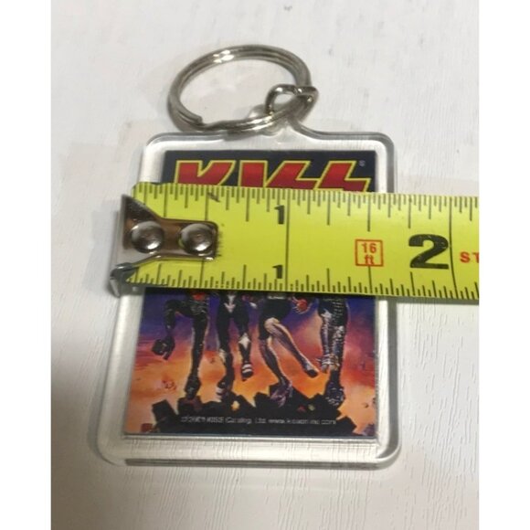 KISS Band Collectible Keychain With 1977 Album Art 2.5 X 1.75" Rectangular Clear - Picture 4 of 4